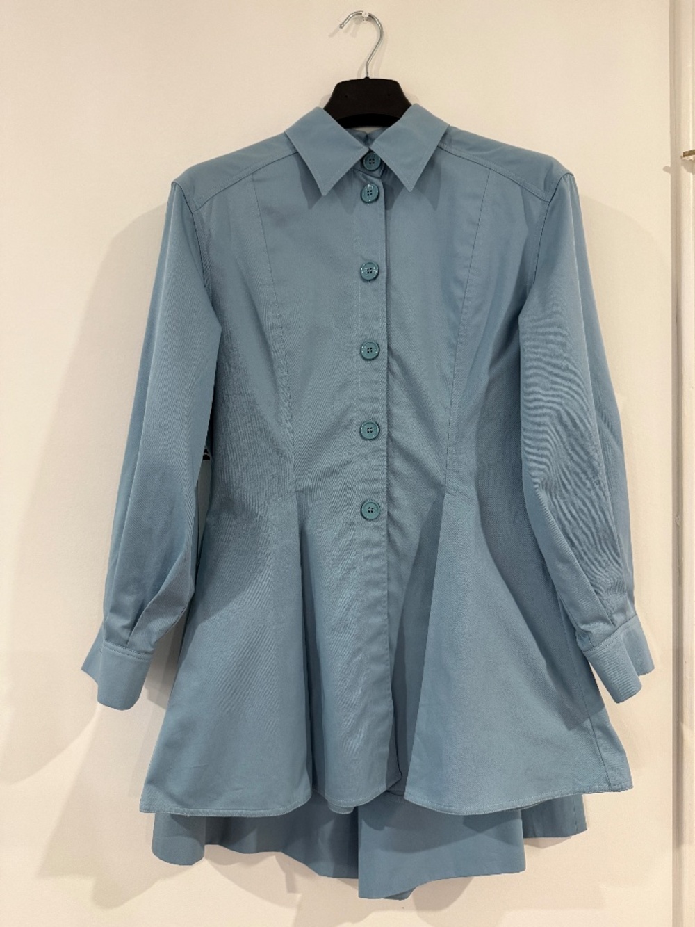 Studio 0001 by Ferre 2-pc blue cotton jacket and shorts, made in Italy, EU 42